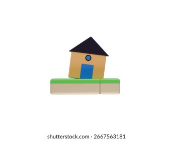 ícone de terremoto renderização de ilustração 3d