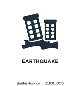 Earthquake icon. Black filled vector illustration. Earthquake symbol on white background. Can be used in web and mobile.