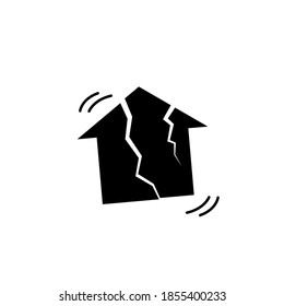 Icono de terremoto ilustración vectorial plana