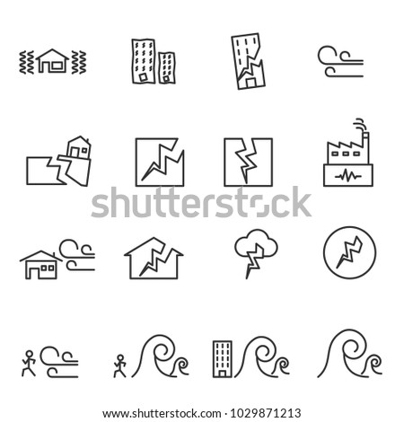 Earthquake Icon . line symbol vector illustration
