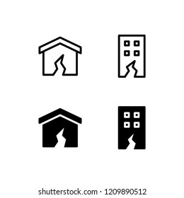 Earthquake Icon Logo Vector Symbol. Disaster Icon