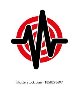 earthquake icon on white background