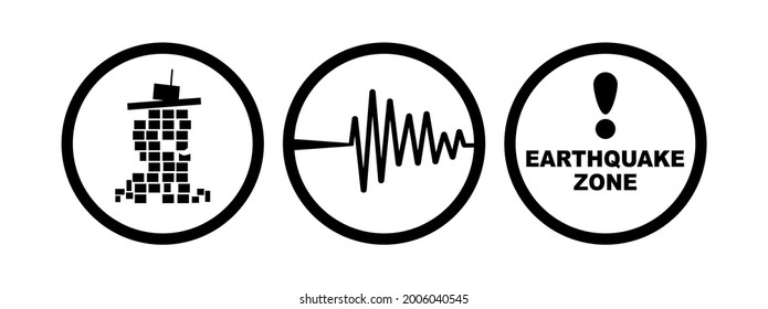 earthquake icon on white background