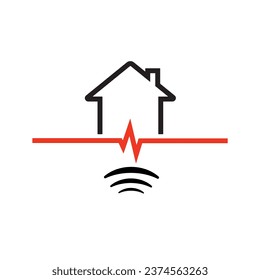 icono del terremoto en fondo blanco