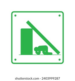 earthquake icon signal of crouch under vector isolated