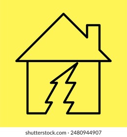 Vector de línea simple aislado sobre fondo amarillo. diseño moderno y moderno