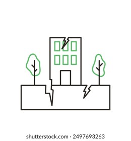 Earthquake icon vector. earth quake disaster