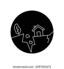 Earthquake icon vector. earth quake disaster