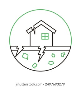 Earthquake icon vector. earth quake disaster