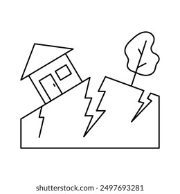 Earthquake icon vector. earth quake disaster