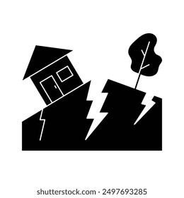 Earthquake icon vector. earth quake disaster