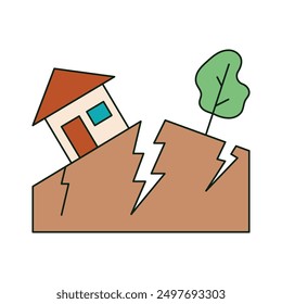 Earthquake icon vector. earth quake disaster