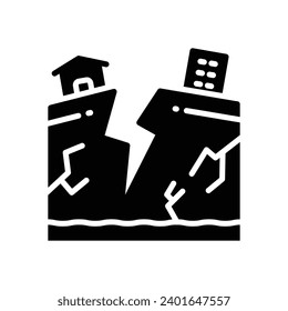 icono del terremoto. icono de glifo vectorial para tu sitio web, móvil, presentación y diseño de logotipo.