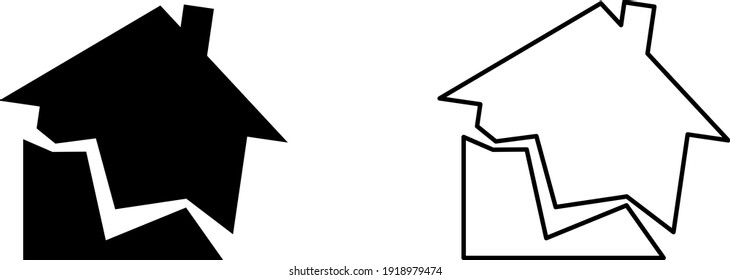 icono de terremoto, ilustración vectorial