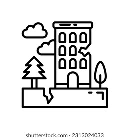 Earthquake icon in vector. Illustration