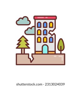 Earthquake icon in vector. Illustration