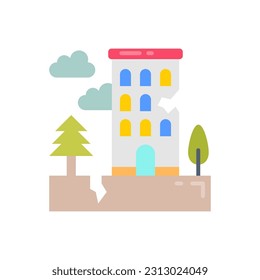 Icono de terremoto en vector. Ilustración
