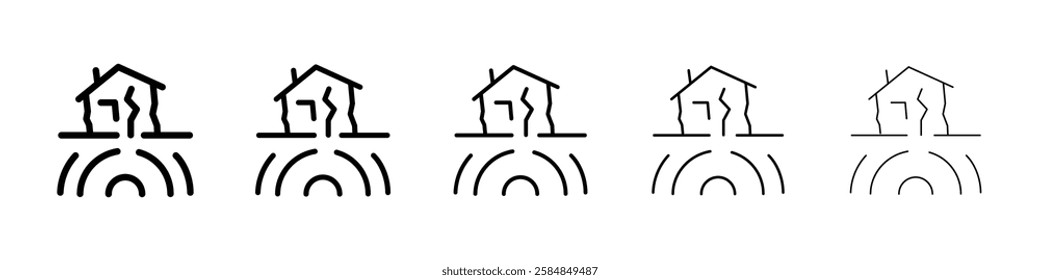 Earthquake icon Vector logo sign
