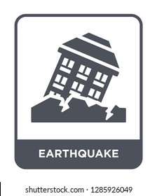 earthquake icon vector on white background, earthquake trendy filled icons from Insurance collection.