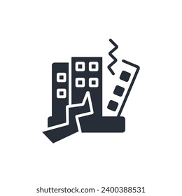 earthquake icon. vector.Editable stroke.linear style sign for use web design,logo.Symbol illustration.