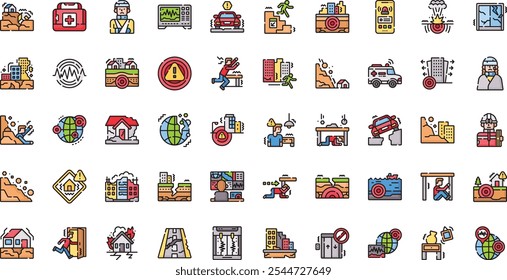 Earthquake icons High-Quality Vector Icons Collection with Editable Stroke. Ideal for Professional and Creative Projects.