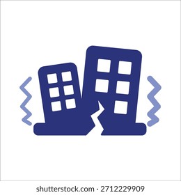 ícones de terremoto. ilustração de vetor colorido simples