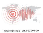 Earthquake illustration displaying seismic wave activity.