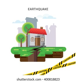 Earthquake Insurance Colourful Vector Illustration flat style