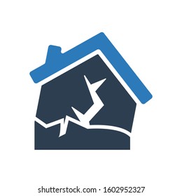 Earthquake Insurance Icon, Earthquake Symbol For Your Web Site , Logo, App, UI Design