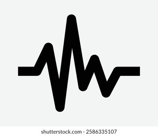 Earthquake Line Graph Heart Beat Heartbeat Tremmor Wave Outline Scan Shake Vibration Black White Icon Sign Symbol Graphic Illustration Vector