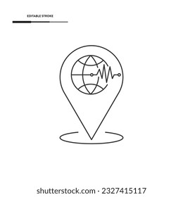 Earthquake Line Icon Vector Design.