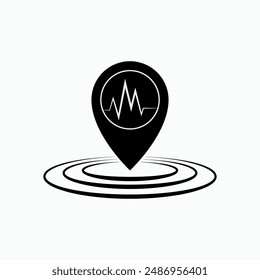 Icono de Locación del terremoto. Epicentrum Symbol - Vector. 