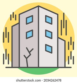 Terremoto, concepto de desastre natural, ilustración vectorial