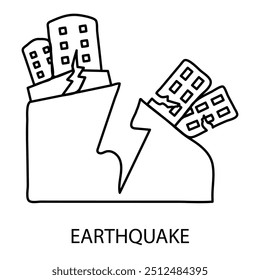 Earthquake Pollution Icon: Natural Disaster Icon with Editable Stroke.