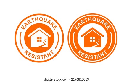 Earthquake resistant badge logo design 