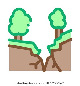 earthquake rupture of forest icon vector. earthquake rupture of forest sign. color symbol illustration