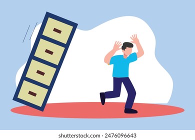 Earthquake safety concept. Colored flat vector illustration isolated.