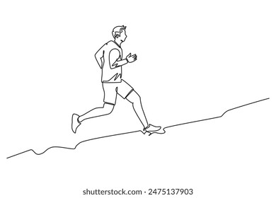 Earthquake safety concept. Single line draw design vector graphic illustration.