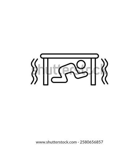 Earthquake safety place icon Vector logo set flat