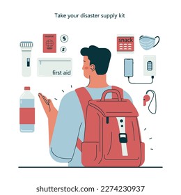 Earthquake safety rules. Countermeasures and instruction in case of emergency. Educational banner with action and precaution advice. Flat vector illustration