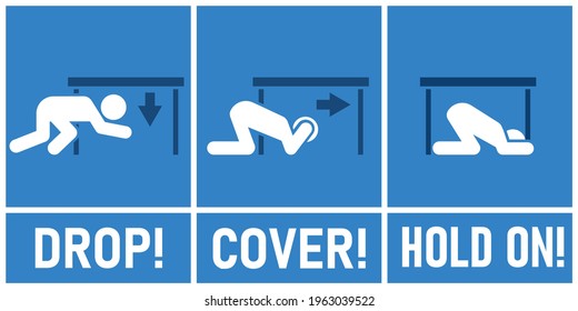 Earthquake safety tips poster. Clipart image