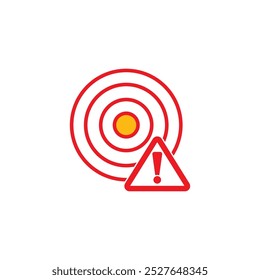 Ilustración gráfica del Vector de onda sísmica del terremoto con espacio de copia