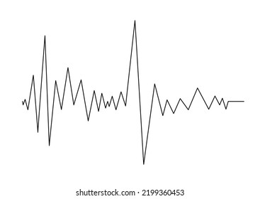 Earthquake Seismogram Or Music Volume Beat Wave Signal. Seismograph Vibration Or Magnitude Recording Chart. Polygraph Lie Test Detector Diagram Record. Vector Illustration.