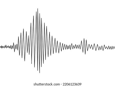 Earthquake Seismogram Or Music Volume Wave. Seismograph Vibration Or Magnitude Recording Chart. Polygraph Lie Test Detector Diagram Record. Vector Illustration.