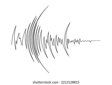 Earthquake Seismogram Or Voice Music Volume Wave. Seismograph Vibration Or Magnitude Recording Chart. Polygraph Lie Test Detector Diagram Record. Vector Illustration.