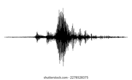 Ola de sismógrafo de terremotos, gráfico de vibración de actividad sísmica. Sismograma vectorial, forma de onda en movimiento terrestre del terremoto. Diagrama del registro de ondas de sonido por sismología y desastres naturales