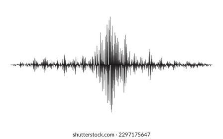 Earthquake seismograph wave, seismic frequency graph of seismometer, vector amplitude waveform. Earthquake magnitude frequency or seismograph wave of seismic vibration and amplitude wave diagram