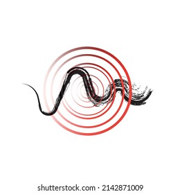 earthquake sign on white background