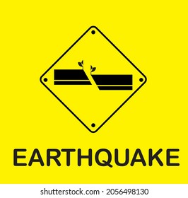 Earthquake Slide Type Sign Logo Designearthquake Stock Vector (Royalty