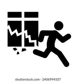 earthquake stay away from building illustration